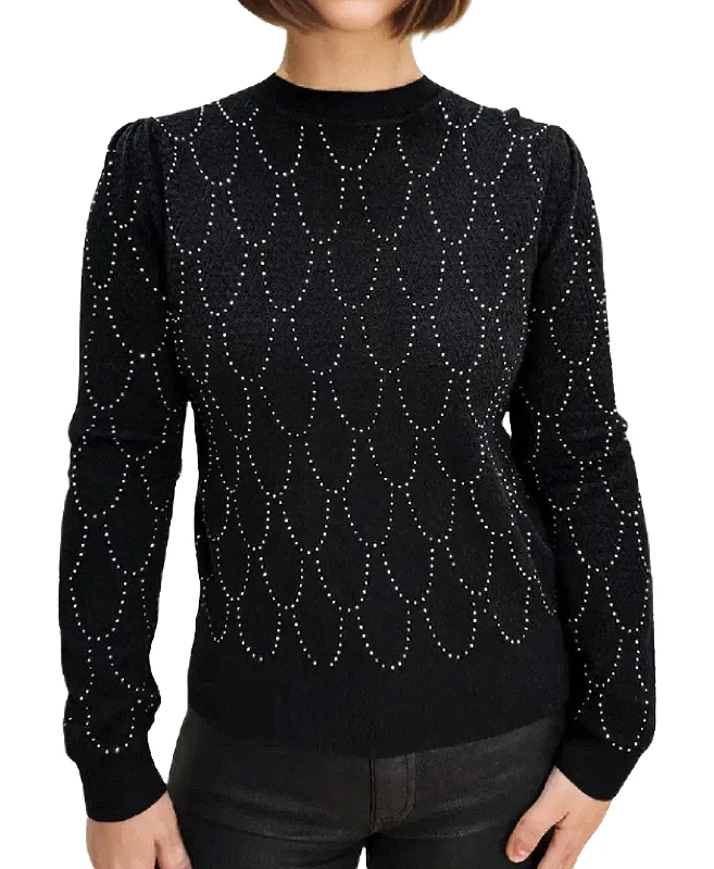 Celebrity Picks Crystal Accent Sweater
