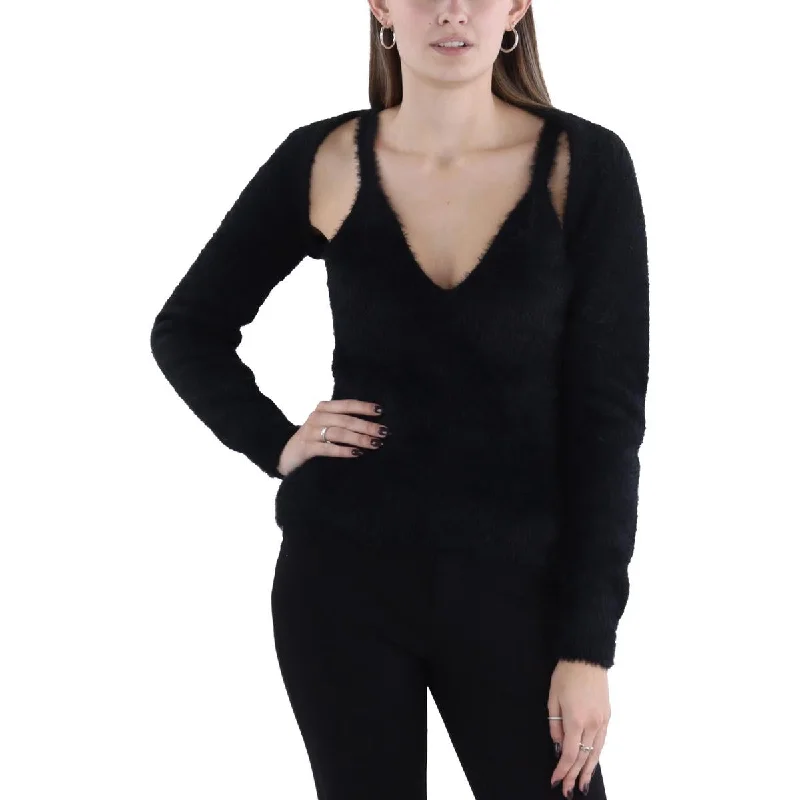 Elegant And Charming BCBGMAXAZRIA Womens Eyelash Ribbed Sweater Set