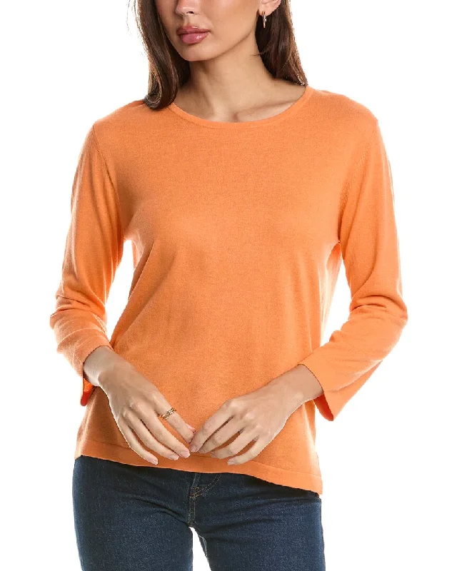 Noble And Elegant Forte Cashmere Aegean Crew Silk & Cashmere-Blend Sweater
