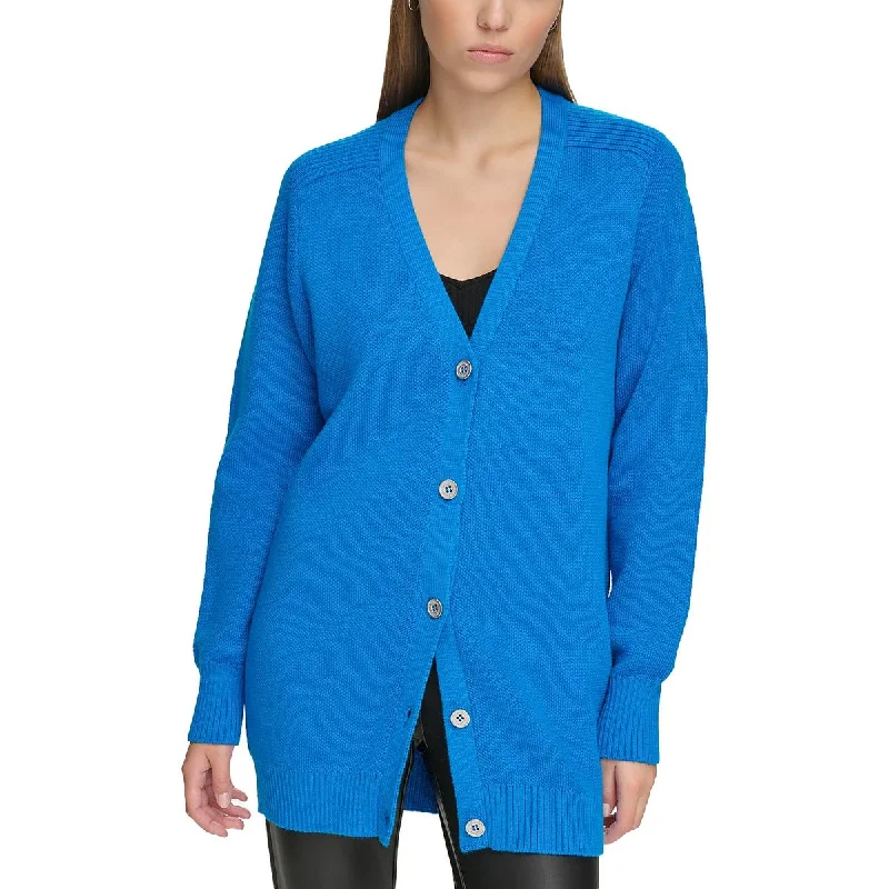 Exquisite Embroidery DKNY Jeans Womens Button-Down Tunic Cardigan Sweater
