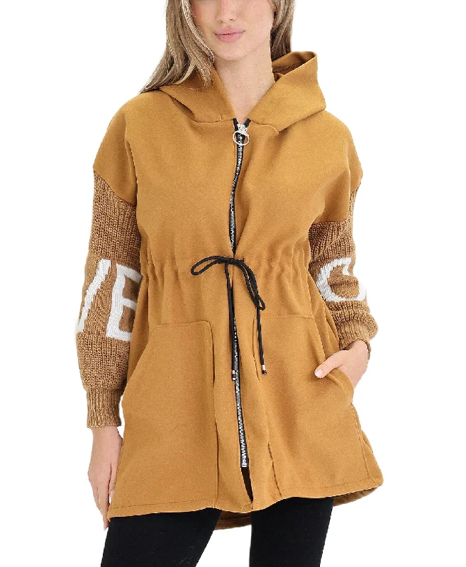 Stylish Fit "Love" Sweater Jacket w/ Hood