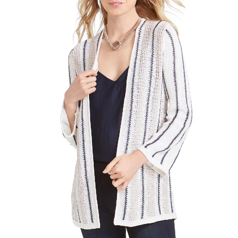 New Design Nic + Zoe Womens Passage Knit Striped Cardigan Sweater