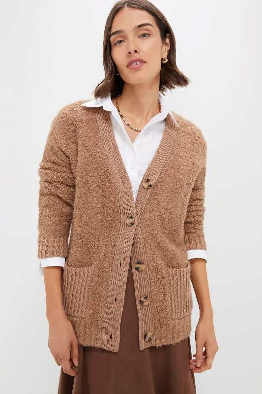 High-end Design Camel Boucle Amy Cardigan