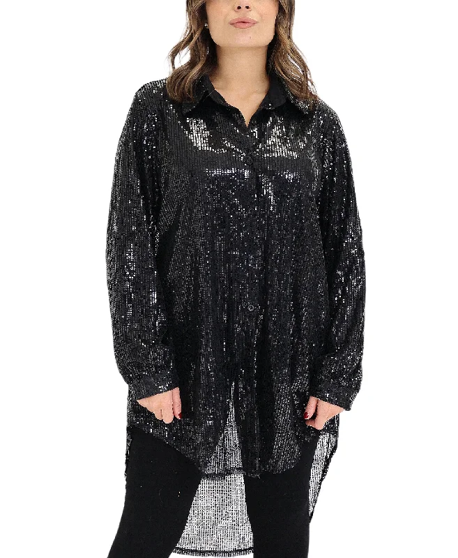 End Of The Year Hi-Lo Sequin Shirt