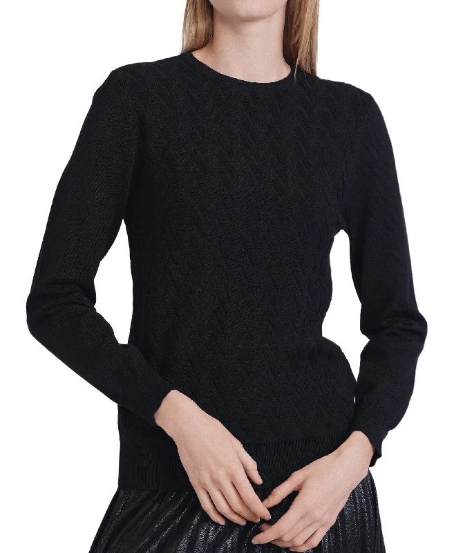 Short Design Sweater w/ Zig Zag Pattern