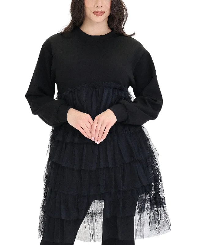 Unique Design Tunic w/ Tulle Tiered Ruffles