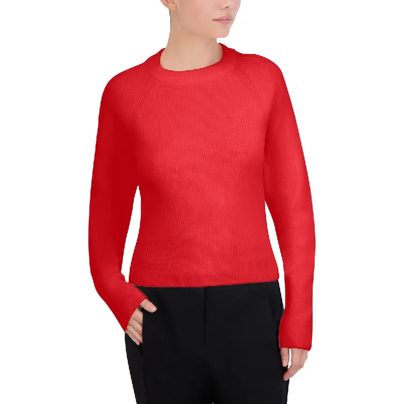 Urban Design Sense BCBGMAXAZRIA Womens Ribbed Long Sleeve Crewneck Sweater