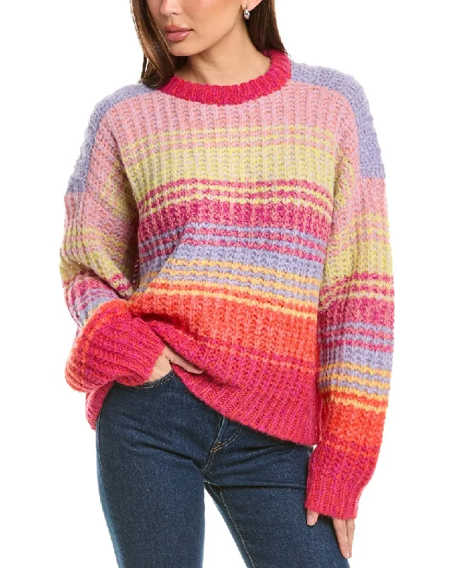 Lazy Home Velvet by Graham & Spencer Brandy Striped Alpaca-Blend Sweater