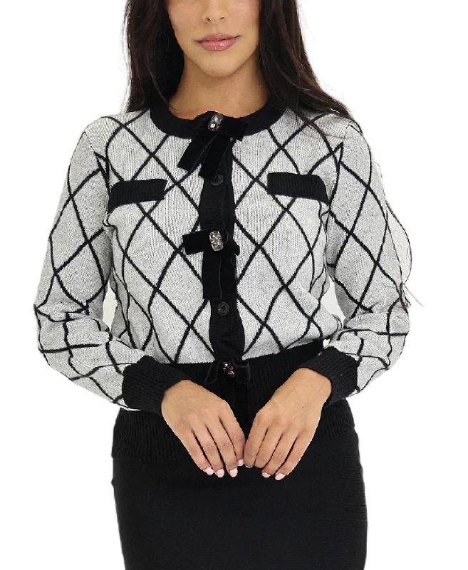 Classic Series Cardigan w/ Jeweled Bows