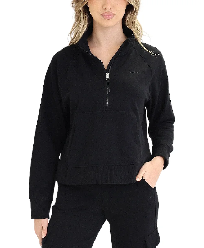 High-end Fabrics 1/2 Zip Logo Top