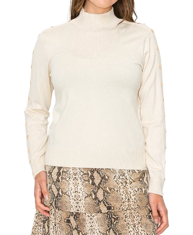 Exquisite Fabrics Sweater w/ Gold Buttons