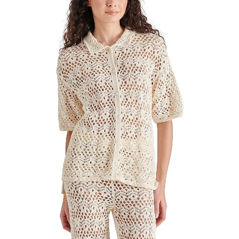 Youthful Style Steve Madden Womens Avana Cotton Crochet Cardigan Sweater