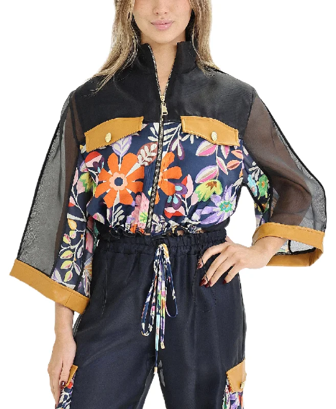 Urban Comfort Floral Print Sheer Jacket