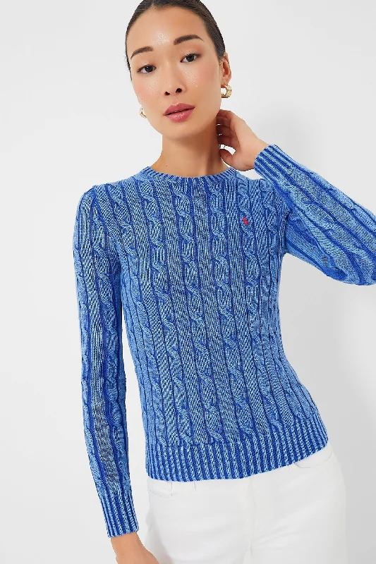 Comfortable Series Blue Cotton Juliana Longsleeve Sweater