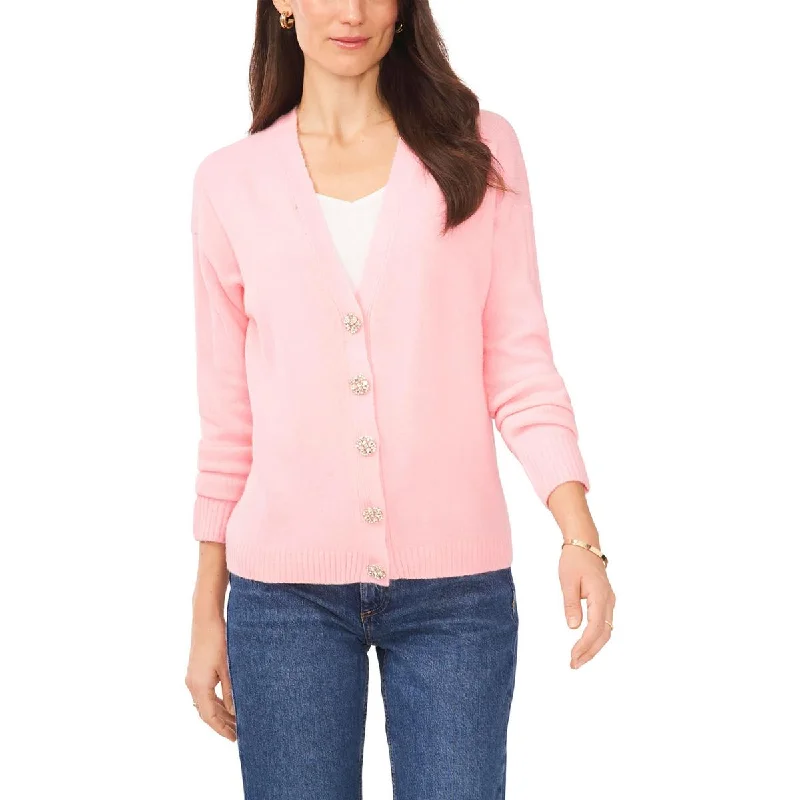 High-end Customization CeCe Womens    Button Down V Neck Cardigan Sweater