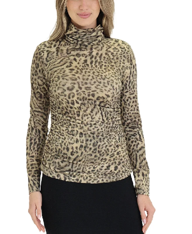 Free And Casual Shimmer Animal Print Blouse