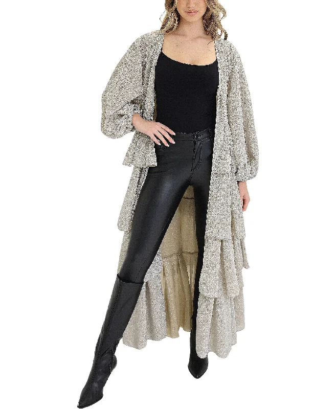 Celebrity Style Lurex Shimmer Tiered Duster