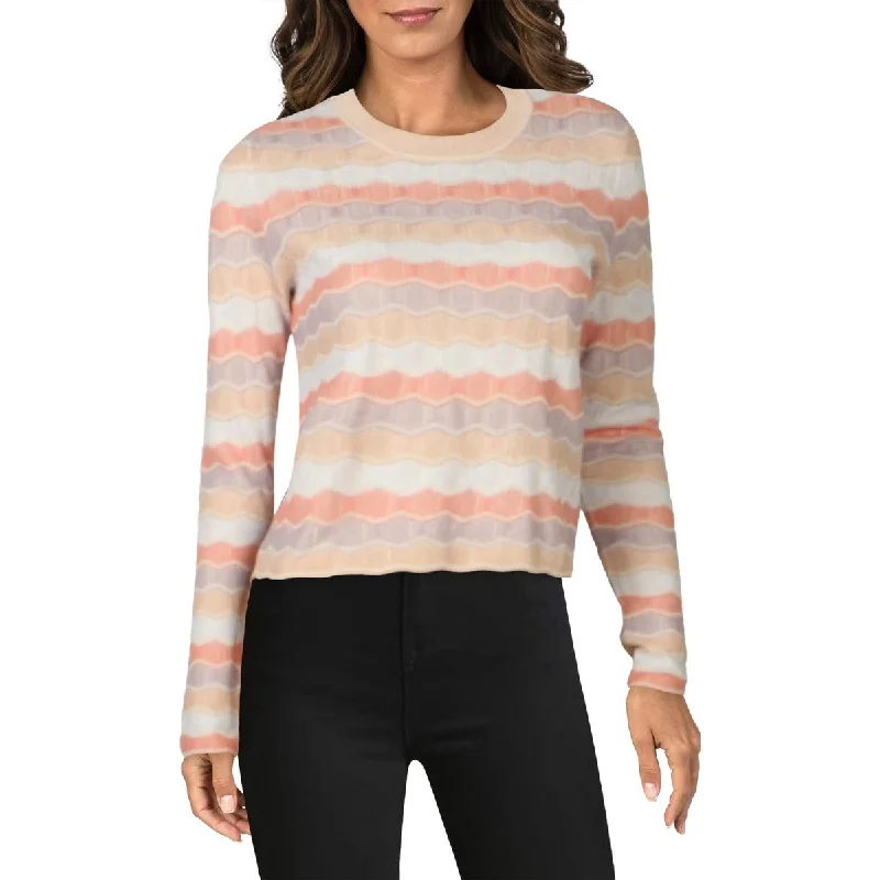 Soft Fabrics Veronica Beard Womens Alyssa  Knit Open Stitch Pullover Sweater