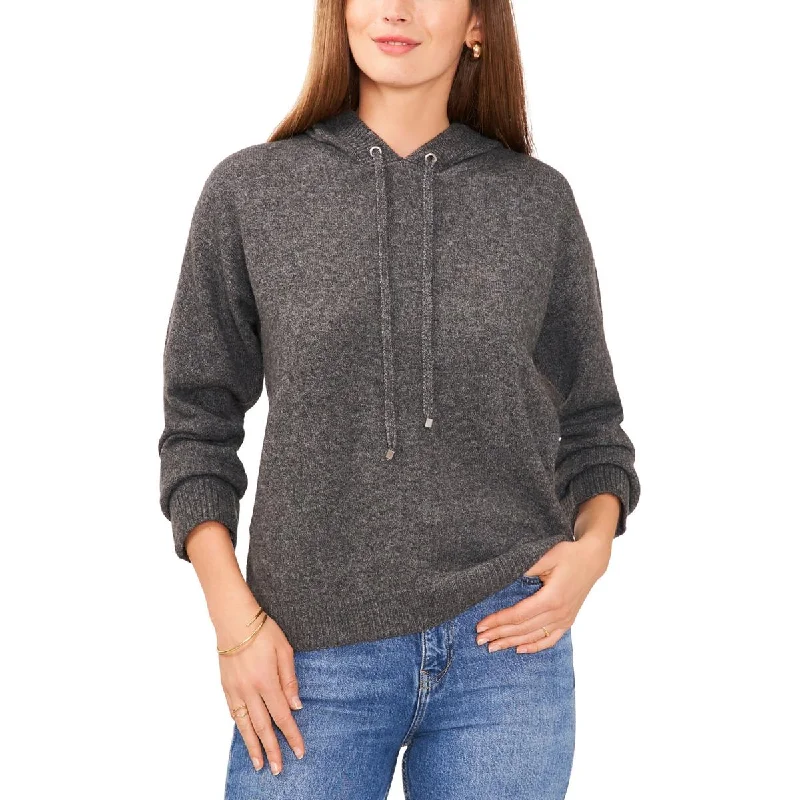 Easy Comfort Style Vince Camuto Womens Ribbed Trim Pullover Hooded Sweater