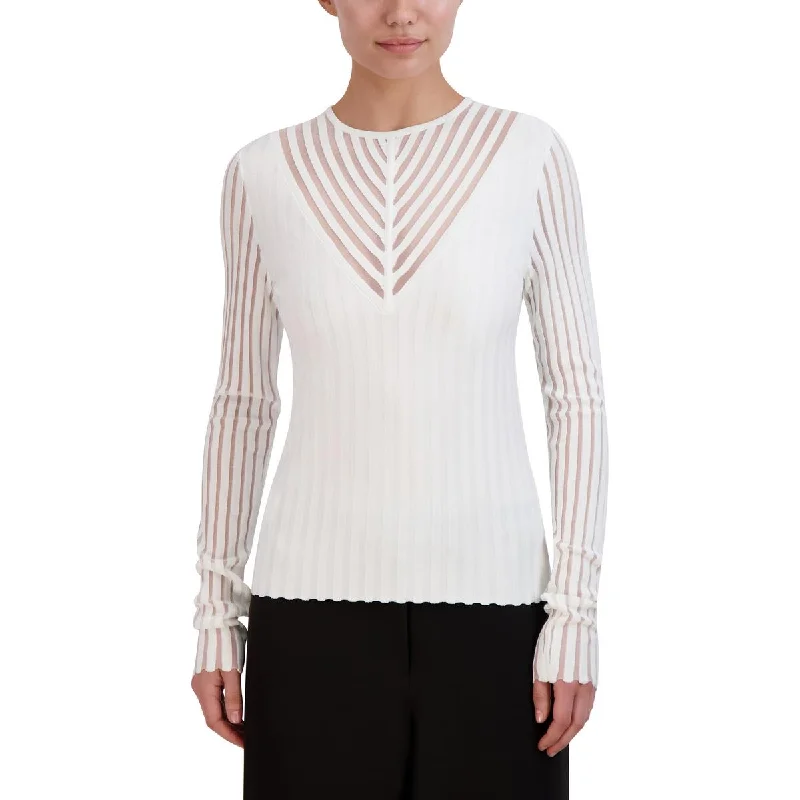 Cozy Dress BCBGMAXAZRIA Womens Sheer Long Sleeve Pullover Sweater