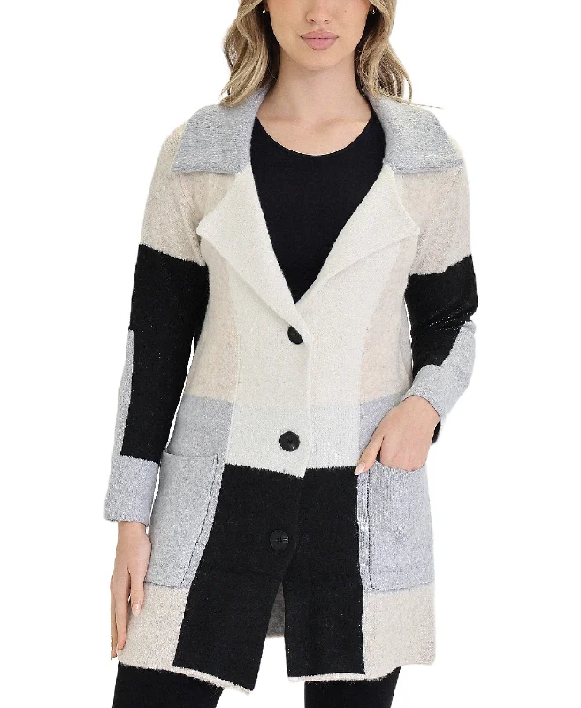 Warm Layers Colorblock Long Cardigan Sweater