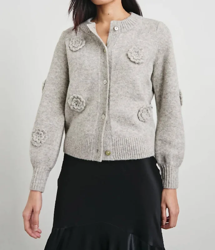 Casual And Comfortable Francesca Cardigan In Heather Grey
