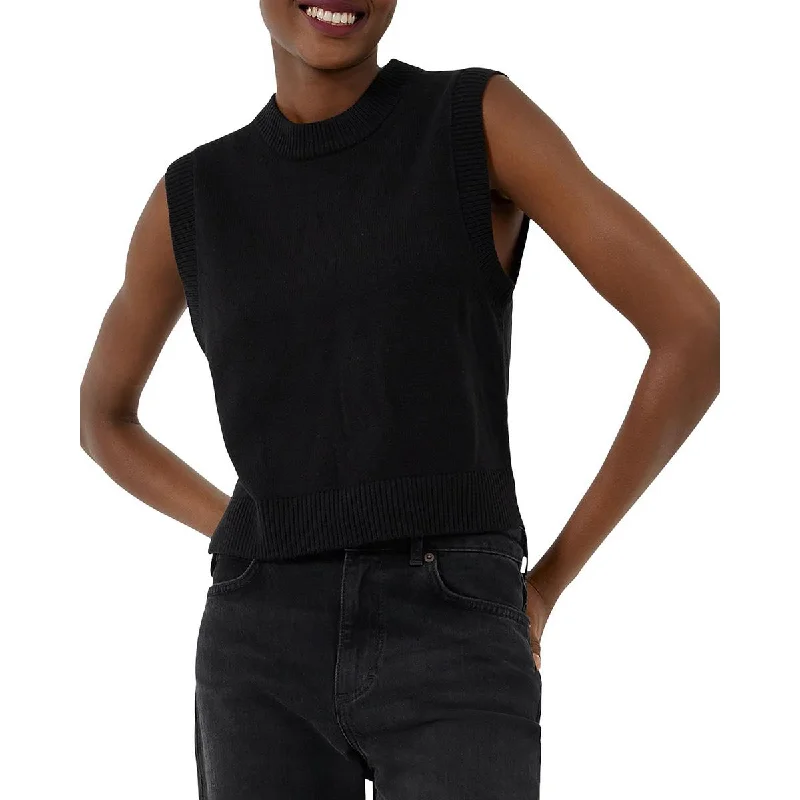 Warm Chic French Connection Womens Knit Ribbed Trim Tank Top Sweater