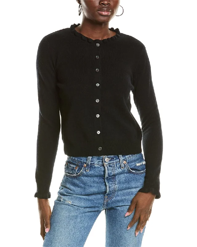 Sweet Breath sofiacashmere Ruffle Cashmere Cardigan