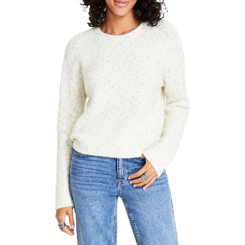 Cozy Lounge Wear Calvin Klein Womens    Metallic Crewneck Pullover Sweater