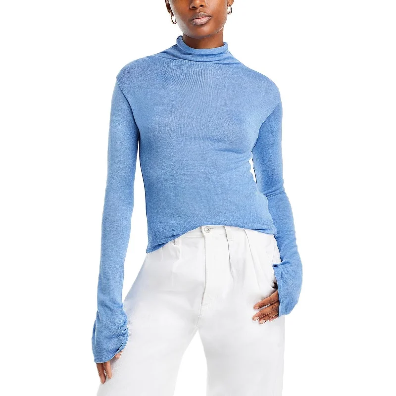 Hooded design DL1961 Womens Long Sleeve Knit Turtleneck Sweater