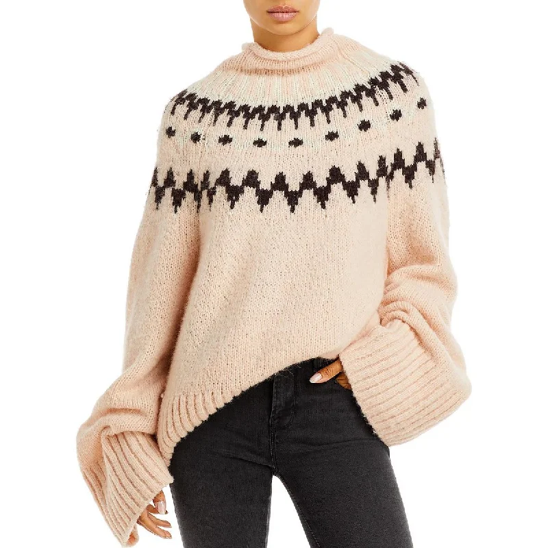 Breathable Style A.L.C. Womens Ruby Alpaca Oversized Funnel-Neck Sweater