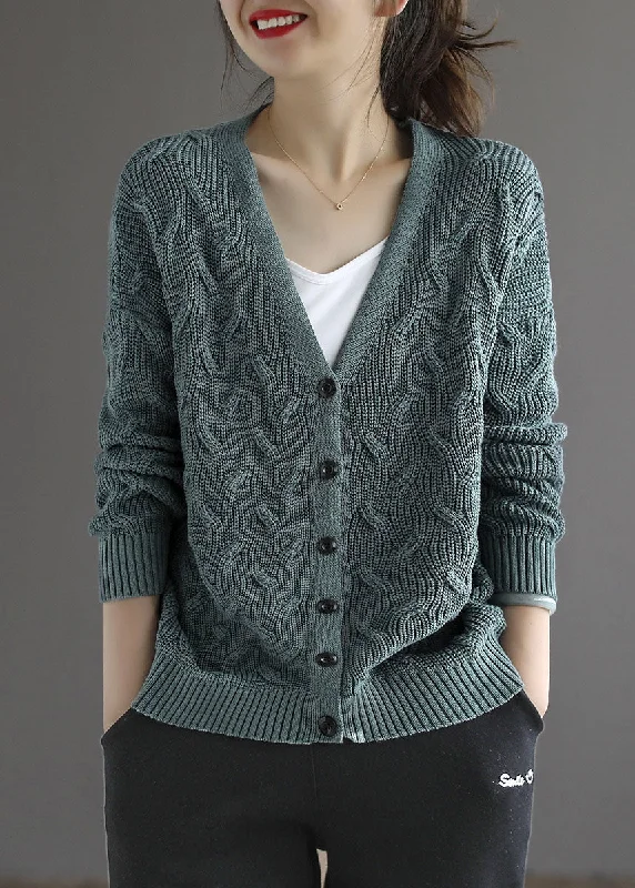Chic Outfits Classy Lake Blue Button V Neck Knit Cardigans Spring