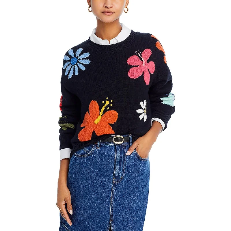 Sports And Leisure Rails Womens Knit Ribbed Trim Crewneck Sweater