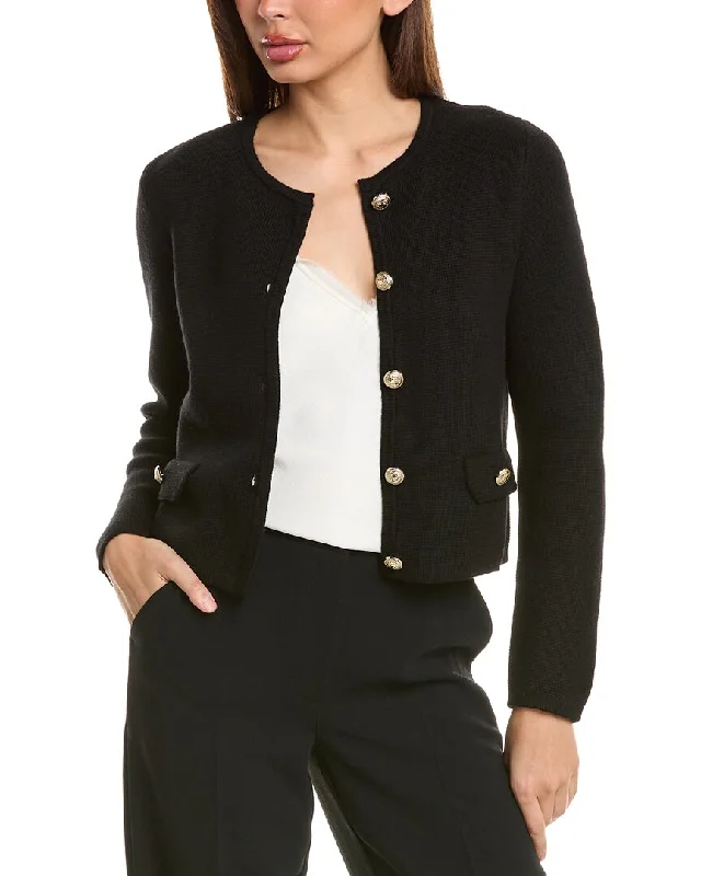 Smart Casuals Bruno Magli Cropped Crewneck Wool Jacket