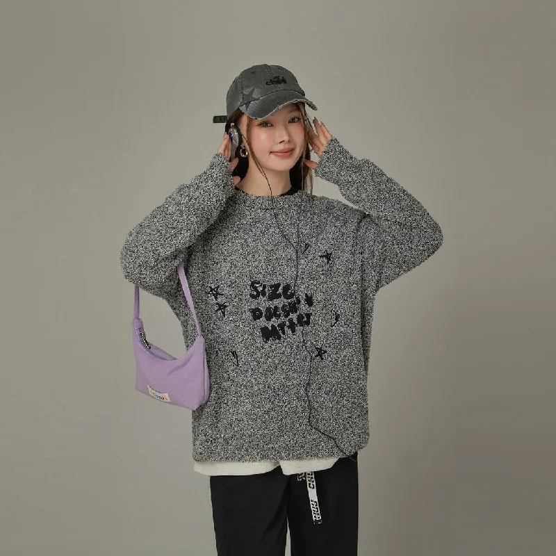Light Dressing Size Doesnt Matter Knit Stars Sweater