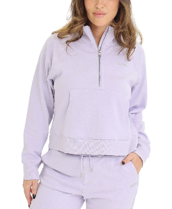 Dynamic Fashion 1/2 Zip Studded Logo Top