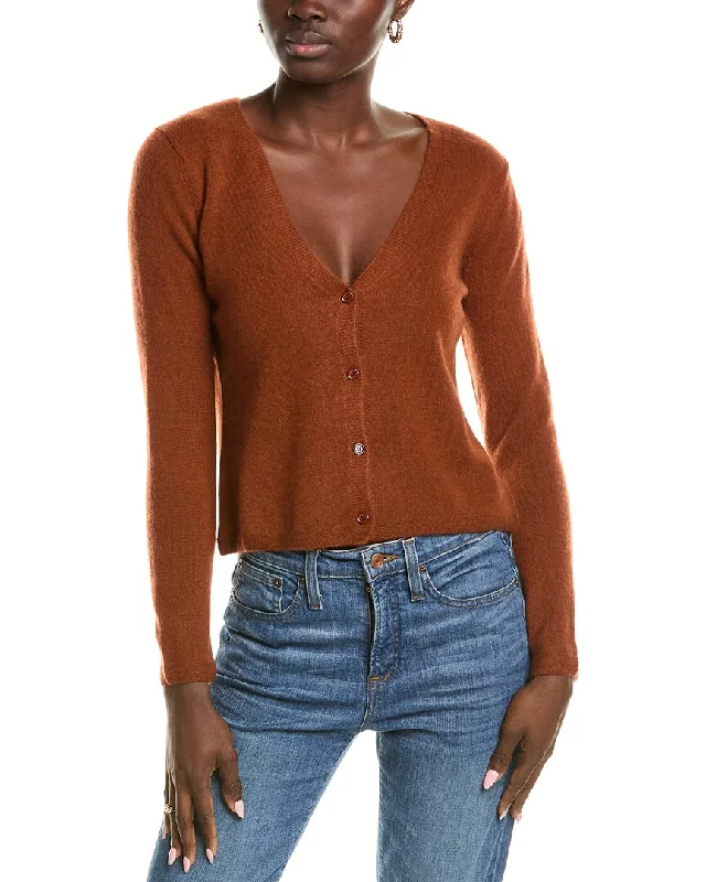 Classic Retro sofiacashmere Modern V-Neck Cashmere Cardigan