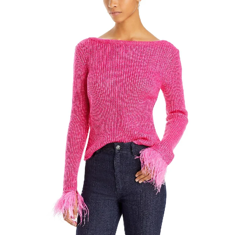 Fashionable And Fashionable BCBGMAXAZRIA Womens Ribbed Knit Pullover Sweater