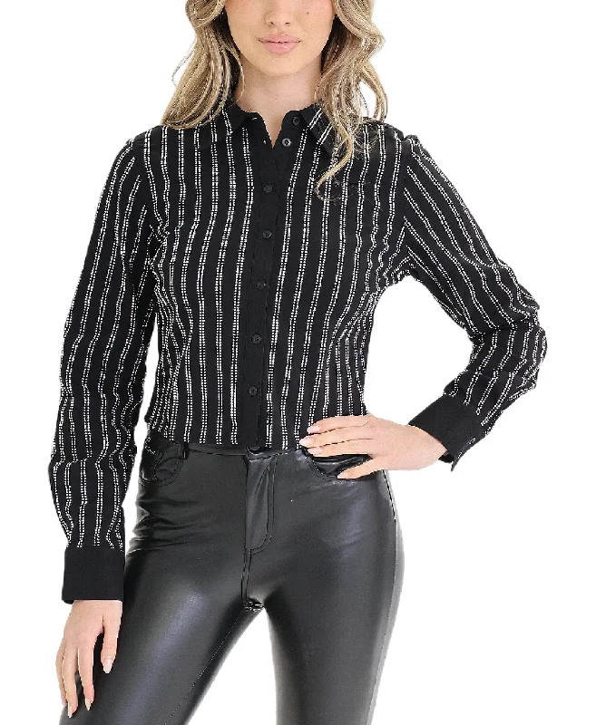 Comfortable Dresses Crystal Striped Blouse