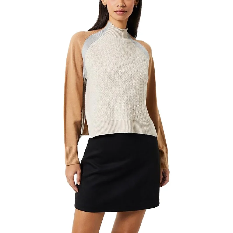 Trendy Dresses French Connection Womens Colorblock Pullover Mock Turtleneck Sweater