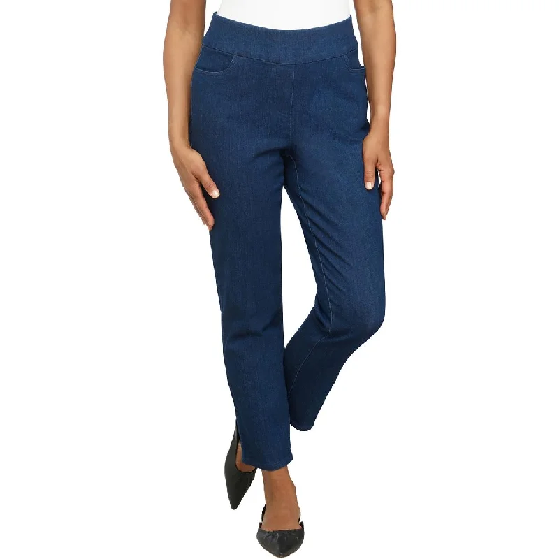 Loose Fit Alfred Dunner Womens Plus Denim Super Stretch Straight Leg Pants