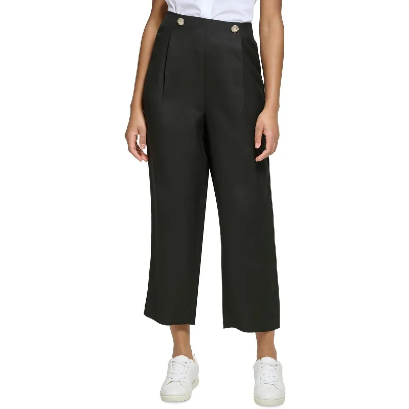 Dynamic Fashion Karl Lagerfeld Paris Womens Stretch Pleated Cropped Pants