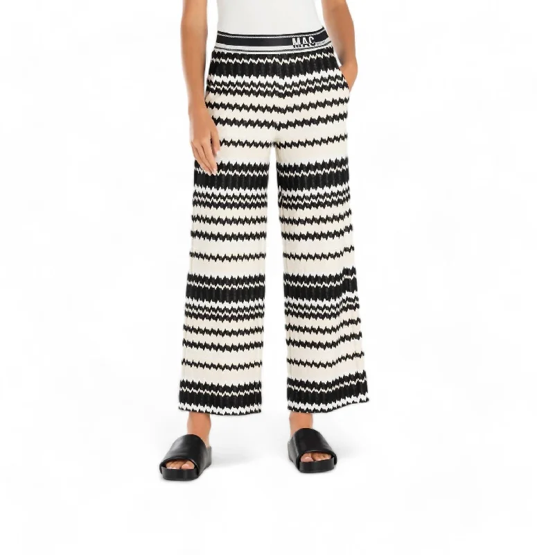 Soft Fashion Palazzo Cropped Pant In Soft Vanilla Cream Jacquard