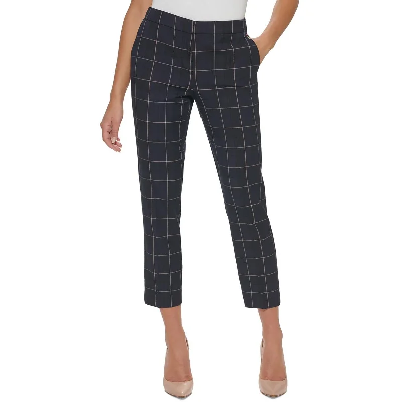Versatile Comfort Wear Tommy Hilfiger Womens Elastic Waist Button Ankle Pants