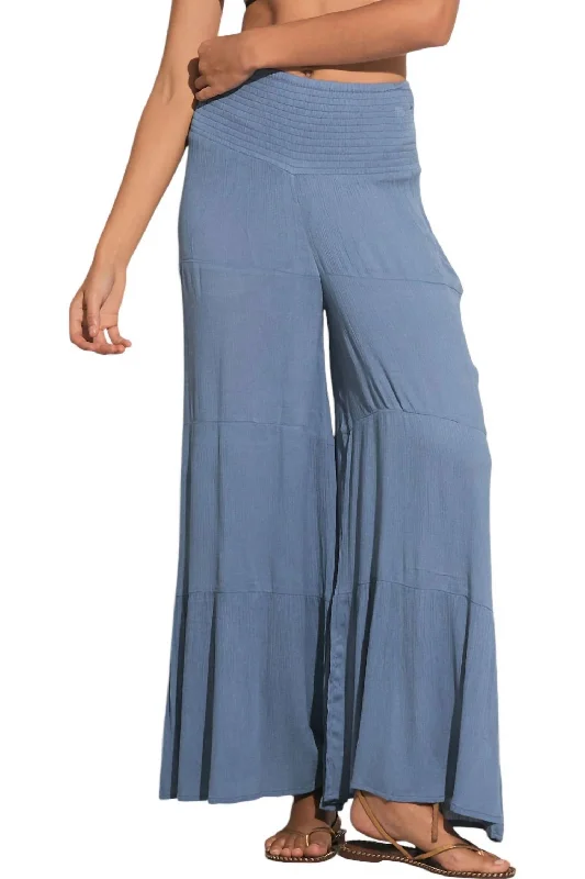 High-end Design Rome Wide Leg Pants In Deep Blue