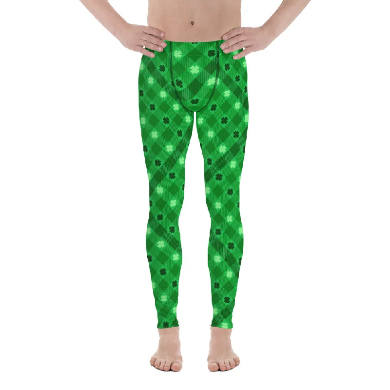 Cozy Fit St. Patrick's Day Plaid Men's Leggings