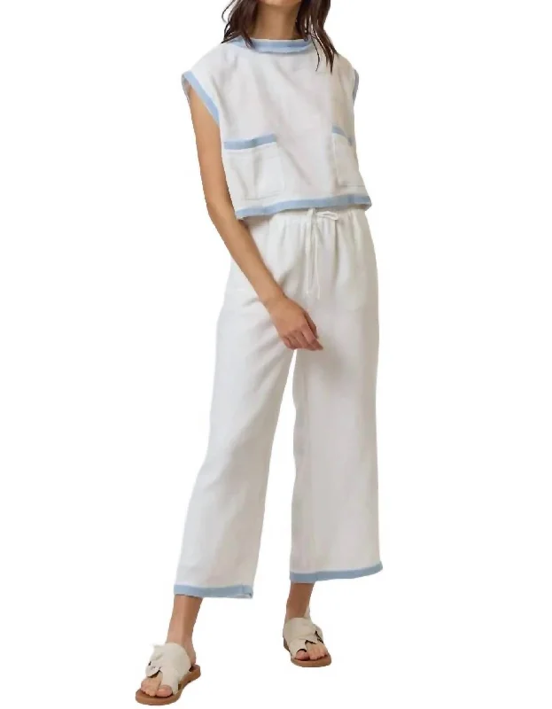 Fashion Pioneer Liza Pants In Ivory/sky
