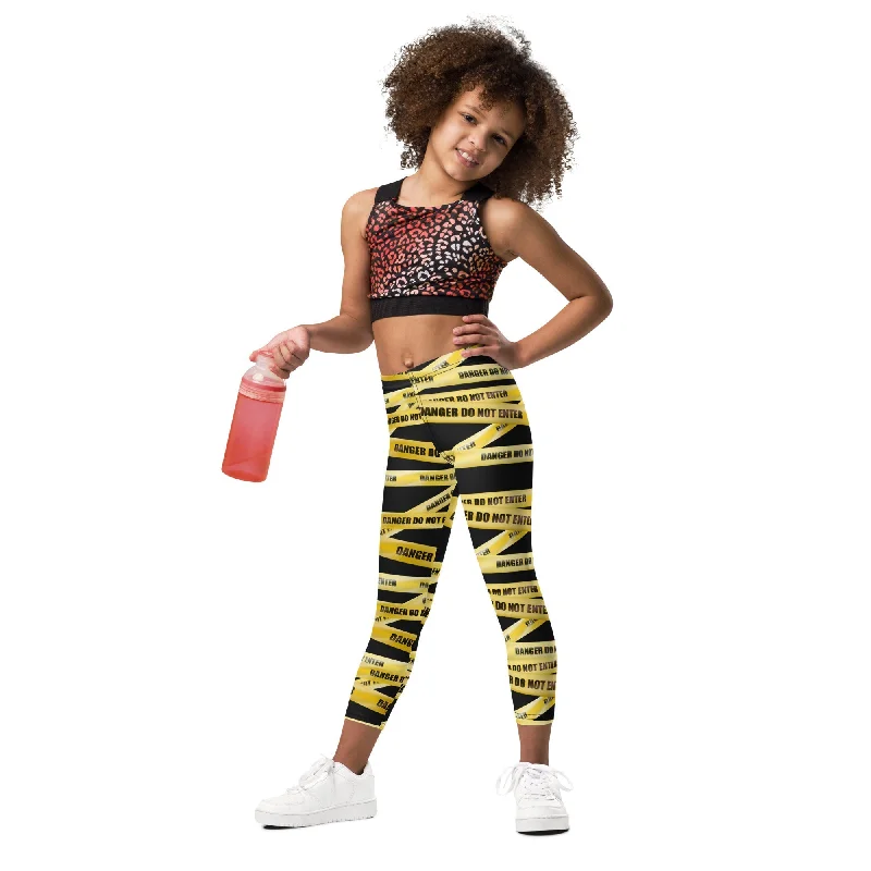 Body Design Yellow Tape Kid's Leggings