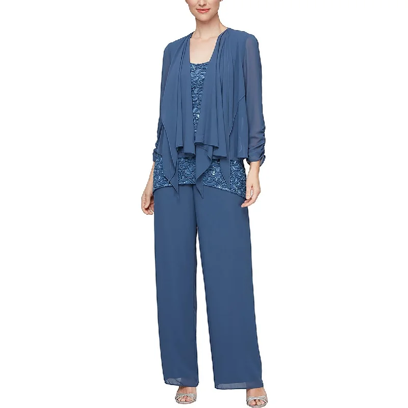 Elegant Tailoring Jeanne Alexander by Alex Evenings Womens 3PC Elastic & Zip Pants Dress Pants