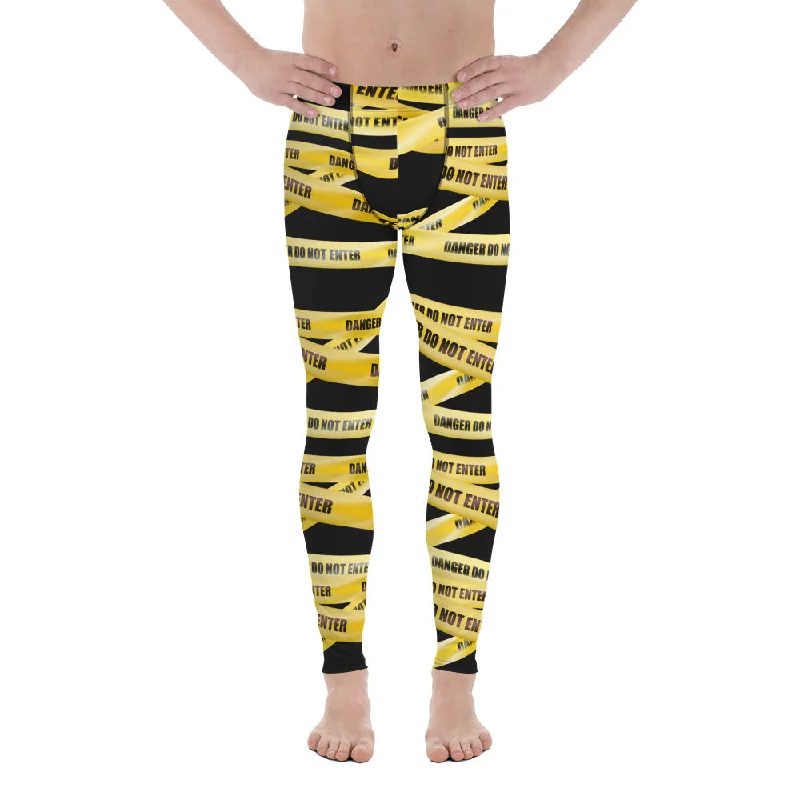Sports Trend Yellow Tape Men's Leggings